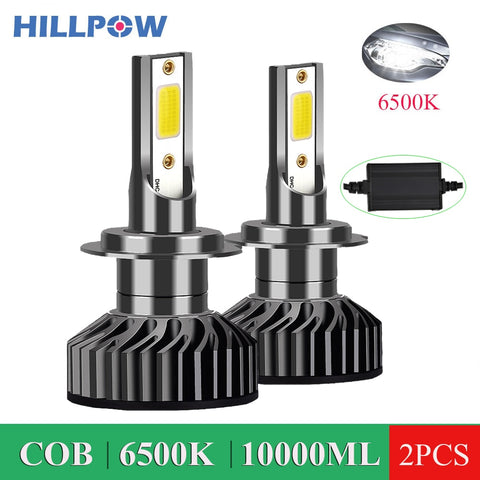 Hillpow Car Headlight H4 LED H7 LED H1 H11 H3 H13 H27 880 9006 9007 72W