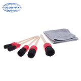 Car Cleaning Kit with 5pcs Detail Brush and 1pcs Microfiber