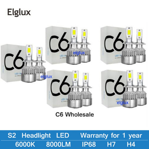 6000k Car Headlight Bulbs H1 H3 H7 H11 9005 9006 880 LED Car