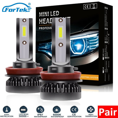 FORTEK H7 H4 LED Bulbs Mini Size With Canbus
