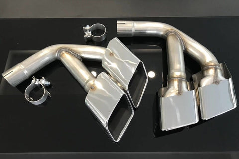 a pair of stainless steel exhaust muffler tip for new