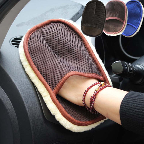 Car Styling Wool Soft Car Washing Gloves Cleaning Brush