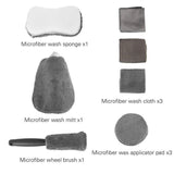 New 9Pcs Microfibre Car Wash Cleaning Tools Set Gloves Towels Applicator