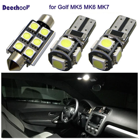 12pcs Error Free Car LED Bulb for VW Golf MK5 MK6 MK7 04+