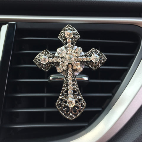 Car Accessories Interior Car Air Freshener Diamond Cross Jesus Christian