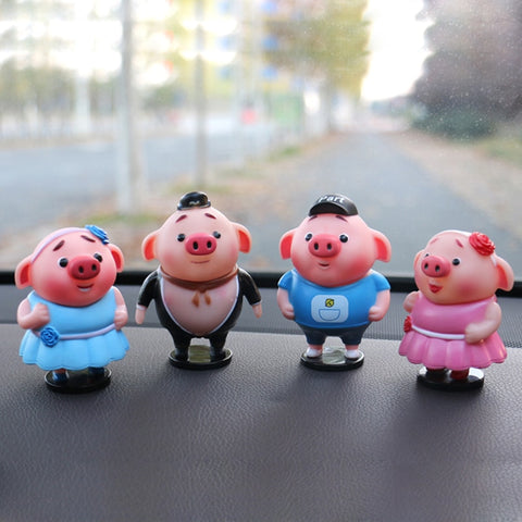 Cute Car Dashboard Decoration Cartoon Piggy Toys For Car